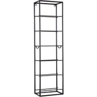 Porte-bouteilles mural noir métal 6 bouteilles – Dimensions 18 x 11,5 x 66 cm – Accessoire moderne pour cuisine ou salle à manger – PT'