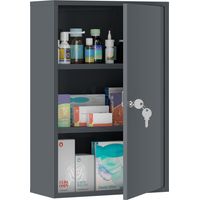 Botiquín de Baño Mural – 3 Estantes, 2 Llaves – 40x18x60 cm – Gris – Acero Resistente
