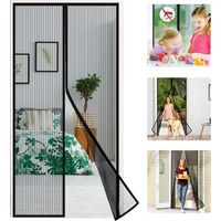 Mosquito Door Curtain, Magnetic Door Mosquito Net, Door Window Mesh Curtain, Automatic Shut-off Mosquito Net Magnet, No Drilling, for Kitchen/Living Room/Bedroom (90x210CM)