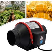 Rauchabzug Rohrventilator 100mm Inline-Kanalventilator Abluftventilator mit variabler Geschwindigkeitskontrolle Rohrlüfter Belüftung Lüfter,für Badezimmer Büro Wachstumszelte Heimgebrauch