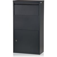 Zelsius Briefkasten mit Paketfach Merkur, pulverbeschichteter Stahl mit Edelstahl, RAL7016 Anthrazit