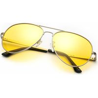 Lunettes de conduite de nuit, lunettes de vision nocturne anti-éblouissement, verres polarisés jaunes pour la conduite de jour et de nuit, protection UV400