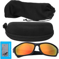 Ortviai Lunettes de soleil polarisées pour cyclisme et sports outdoor – Monture noire, verres rouges, protection UV400,防护眼镜