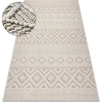 Tapis JERSEY 19234 beige - Losangos, structurelles, boucle BOHO beige 140x190 cm