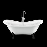 Vasca da bagno freestanding con piedini DARLINGTON Bianca 175 cm Piedini di leone Neri
