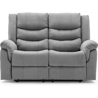 SEATTLE MANUAL FABRIC RECLINER 3+2+1 SUITE SOFA ARMCHAIR SET GREY 2 SEATER