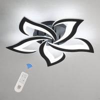GOECO Dimmable LED Ceiling Light, 40W 4700LM Modern Acrylic Ceiling Lights with Remote Control, Creative Petals Design, Ceiling Lamp for Living Room, Bedroom, Dining Room, Φ66cm