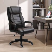 Silla de oficina con función de masaje, silla ejecutiva regulable en altura, silla giratoria ergonómica, 6 puntos de vibración, marrón.