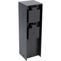 Zenitech – Borne de jardin à fixer 2x16A IP44 – Aluminium noir – Boîtier étanche – 3600W – Intensité 16A – Prise de courant complète
