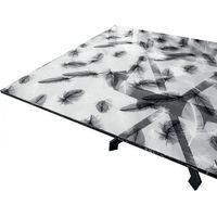 Nappe Transparente Décorée Paillettes Film PVC Table Résistant Aux Taches Épaisse Plumes (A) - 100x320 Cm