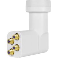MegaSat HD-Profi LNB Quattro Diametro: 40 mm connettore placcato oro, Protezione agli agenti atmosferici Bianco