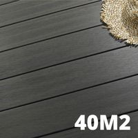 Kit Terrasse Composite NAVIA 40m² - Gris Foncé - 122 lames de terrasse (220 x 14.5 x 2.2 cm) - Fixation par Clips - Terrasse Livraison Rapide