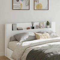 vidaXL Tête de lit de rangement avec LED Blanc Bois d'ingénierie
