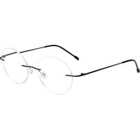 Lunettes de lecture sans monture pour femmes - Lunettes de lecture rondes sans monture pour hommes, noires +1,00