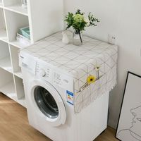 Cache-poussière pour machine à laver - marbre blanc - porte simple (machine à laver) 55130
