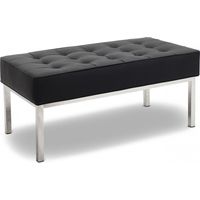 Design Bench - 2 seats - Upholstered in Leather - Konel Black