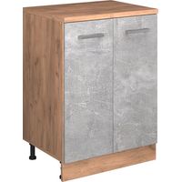 Armoire d'extension Rion, Béton/Chêne de force doré, 60x46cm sans pente avec 2 portes, Vicco