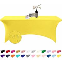 Housse pour mobilier de jardin Housse de table imperméable en Spandex de 6 pieds pour fête, mariage, banquet et événements (jaune)