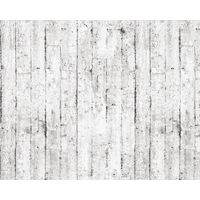 Papier peint aspect bois EDEM 81108BR05 papier peint gaufré à chaud avec dos intissé légèrement texturé au style shabby chic mat blanc gris brun 10,65 m2