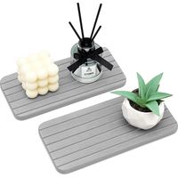 Lot de 2 Plateau, Pierre de diatomite, Séchage rapide, Gris, Pour évier cuisine salle de bain