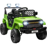 Coche ElĂ©ctrico para Niños con BaterĂa 12V Mando a Distancia Velocidad Ajustable USB Faros Bocina Verde