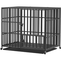 XL Gabbia per Cani Grande Gabbia Kennel in Metallo per Cani Box Gabbia con Ruote per Cani Indistruttibile Anti-morso 107x77,5x 88,5cm