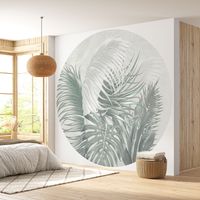 Papier peint rond / cercle - Motif botanique - Diamètre 100 cm