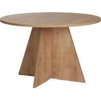 LEYVA - Table à manger ronde couleur bois clair D120 cm
