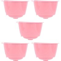 5 recharges réutilisables pour capsules de café compatibles DOLCE GUSTO, rose, dosettes rechargeables pour machine à café série
