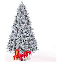 Künstlicher verschneiter Weihnachtsbaum mit Zapfen 180 cm Faaborg