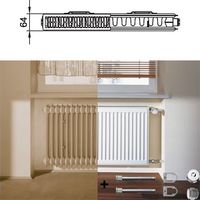 Kermi Profil-K therm-x2 Austausch Flachheizkörper Typ 12 Weiß 554x64x800mm 922W bei 75/65/20 Grad C