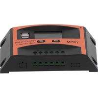Panneau de Contrôleur Solaire Batterie Photovoltaic MPPT Regulator avec Double Port USB 12V / 24V 40A (60A)