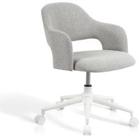 HISPANOHOGAR, silla-butaca de oficina con ruedas y altura regulable, modelo Mia, en tela gris