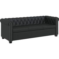 Canapé Sofa Chesterfield à 3 places cuir synthétique noir