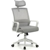 Silla de oficina ergonómica 111-121x51 cm Dafne Tex Blanco - Gris 51cm (ancho) x 121cm (alto)