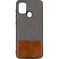 Coque souple bi-matière pour Samsung A21s - grise et marron