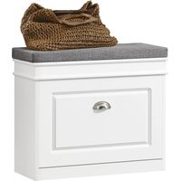 Sobuy – Banc à chaussures FSR82KW – Meuble à chaussures avec assise coussin rembourré – Dimensions L60xP24xH51cm – Capacité 150kg