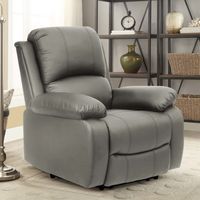 Milan 1 Seater Light Grey PU Leather recliner Sofa