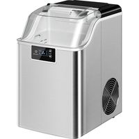 Machine à glaçons, distributeur de glaçons, machine à glaçons 20 kg/24 h avec réservoir d'eau de 2,1 L, argent