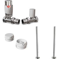 Talus Flair - Thermostatic Radiator Valve & Installation Kit - White Straight 15mm