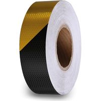 Perel Cinta reflectante 5 cm x 5 m, con patrón de panal para una mayor visibilidad, negro/amarillo