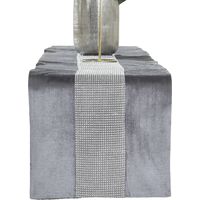 Gray Table Runner 32 x 180 cm Glitter Table Runner Silver Diamond Table Runner for Kitchen Table, Coffee Table, Dresser,Wine Cabinet Decoration (180cm, Grey)