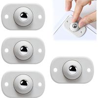 Kogelwielen voor meubels, 4 stuks, 360° draaibare universele wielen, zelfklevende mini-rollen keuken, universeel van staal