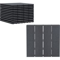 Set 11 Piastrelle per Esterni ad Incastro Antiscivolo in HDPE Riciclato, 30x30x2.2 cm, Grigio