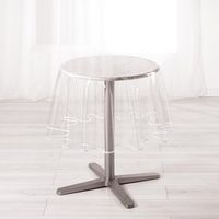 Homemaison – Nappe ronde transparente 180 cm – Ourlet coloré anthracite et taupe – Imperméable – Pour 8/10 couverts