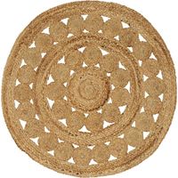 vidaXL Tapis de surface Naturel Ø 90 cm Jute