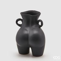 EDG Enzo De Gasperi Vaso Chakra Booty H 27 Cm 20 x 16,5 Cm Ceramica Nero