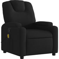 Poltrona relax TV funzione massaggio reclinabile 6 punti massaggio in tessuto nero DEC027043