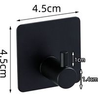 Crochet adhesif mural - 6 pcs. accroche serviette salle de bain noir, accroche torchon cuisine - Porte serviette salle de bain
