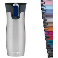 Contigo Tazza Termica West Loop Autoseal, Tazza Caffè da Viaggio in Acciaio Inossidabile, Contenitore Termico a Tenuta Stagna, con Coperchio Privo di BPA, 470ml, Grigio (Stainless Steel)